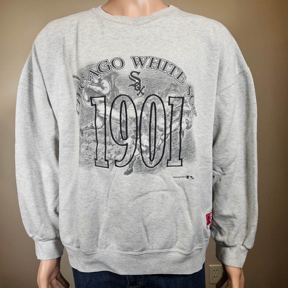 Vintage Chicago White Sox Nutmeg Sweatshirt Mens 2XL Gray MLB 1901 Made in USA - Picture 1 of 14